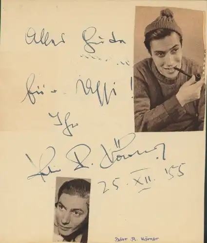 Autogrammkarte Schauspieler Peter R. Körner, Portrait, Autogramm
