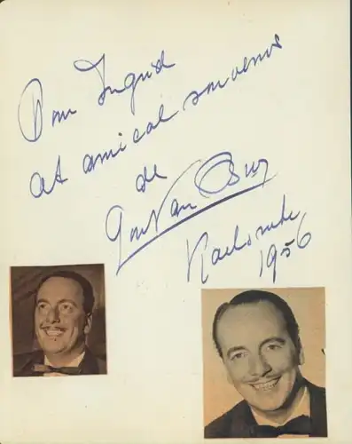 Autogrammkarte Schauspieler Lou van Burg, Portrait, Autogramm