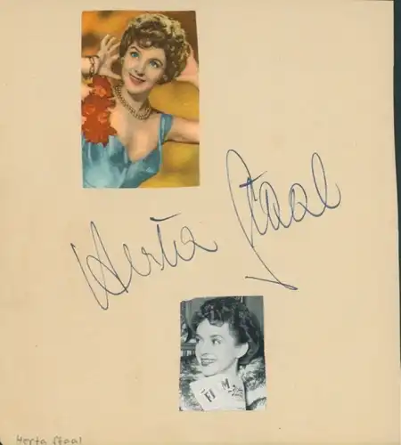 Autogrammkarte Schauspielerin Herta Staal, Portrait, Autogramm, Max Schmeling