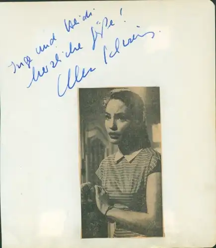 Autogrammkarte Schauspielerin Ellen Schwiers, Portrait, Autogramm