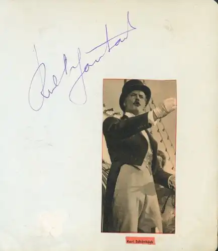 Autogrammkarte Schauspieler Karl Schönböck, Portrait, Autogramm