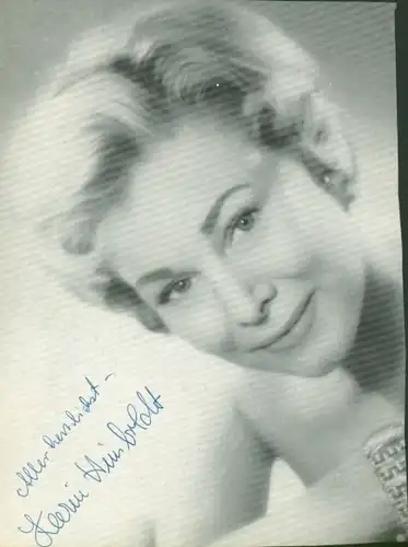 Autogrammkarte Schauspielerin Karin Himboldt, Portrait, Autogramm