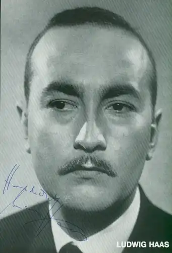 Autogrammkarte Schauspieler Ludwig Haas, Portrait, Autogramm