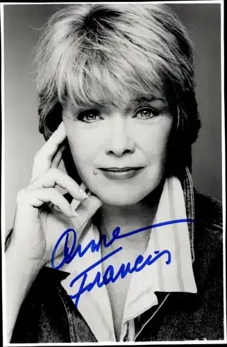 Autogrammkarte Schauspielerin Anne Francis, Portrait, Autogramm