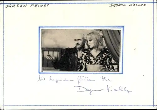 Foto Autogramm Schauspielerin Dagmar Koller mit Jürgen Feindt