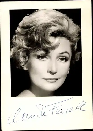 Foto Autogramm Schauspielerin Claude Farell, Portrait
