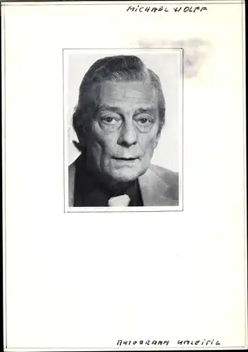 Foto Autogramm Schauspieler Michael Wolf, Portrait