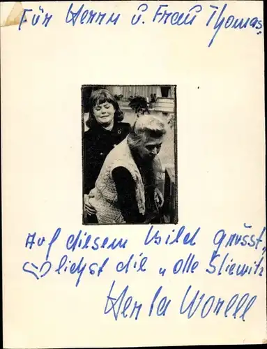 Foto Autogramm Schauspielerin Hertha Worell, die Olle Sliewitz