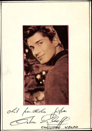 Foto Autogramm Schauspieler Christian Wollf, Portrait