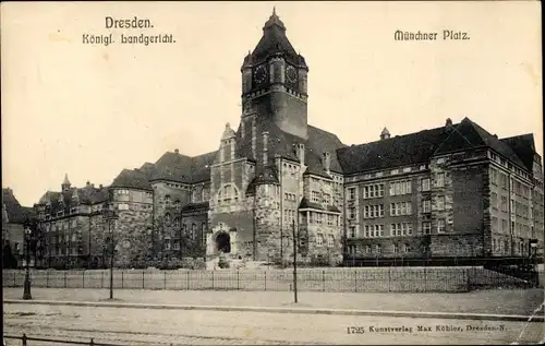 Ak Dresden Altstadt, Königliches Landgericht, Münchner Platz