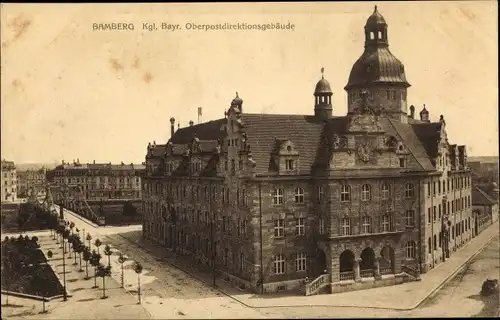 Ak Bamberg in Oberfranken, Kgl. Bayr. Oberpostdirektionsgebäude