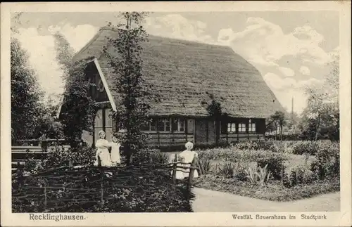 Ak Recklinghausen im Ruhrgebiet, Westfälisches Bauernhaus, Stadtpark