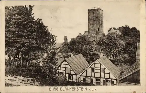 Ak Blankenstein an der Ruhr Hattingen, Burg Blankenstein, Fachwerkhäuser