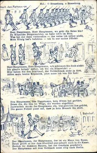 Lied Ak Hauptmann von Köpenick, Nach dem Rathaus, Herr Hauptmann, wo geht die Reise hin