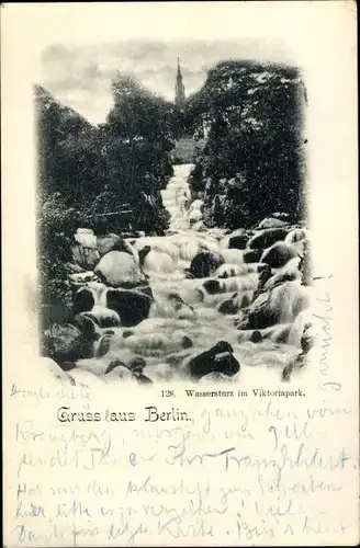 Ak Berlin Kreuzberg, Wassersturz, Viktoriapark