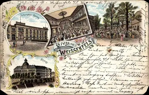 Litho Weißenfels an der Saale, Schumanns Garten, Saal, Schloss