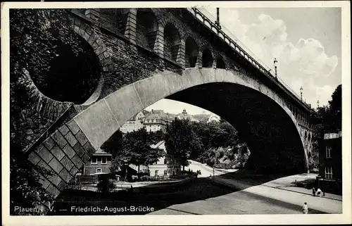 Ak Plauen im Vogtland, Friedrich-August-Brücke