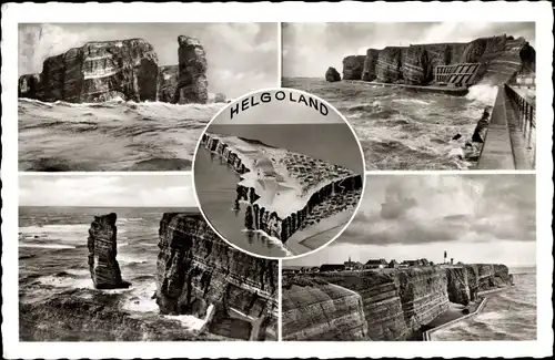 Ak Nordseeinsel Helgoland, Felsen, Luftbild