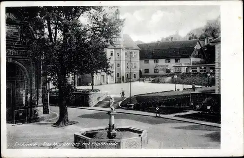 Ak Lutherstadt Eisenach in Thüringen, Marktplatz mit Esplanade