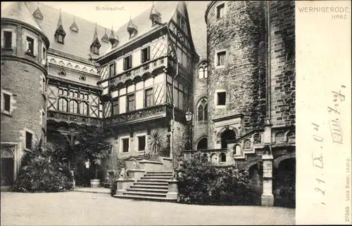 Ak Wernigerode im Harz, Schlosshof