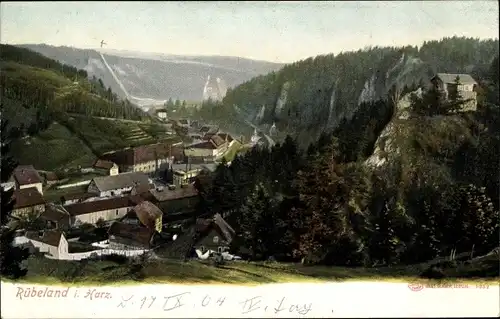 Ak Rübeland Oberharz am Brocken, Ort mit Umgebung