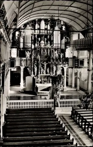 Ak Clausthal Zellerfeld im Oberharz, Marktkirche, Inneres, Altar