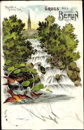 Litho Berlin Kreuzberg, Viktoriapark, Wasserfall