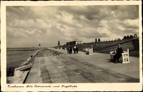 Ak Nordseebad Döse Cuxhaven, Promenade, Kugelbake