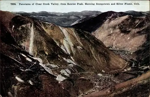 Ak Colorado USA, Panorama des Clear Creek Valley