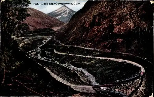 Ak Colorado USA, Schleife in der Nähe von Georgetown