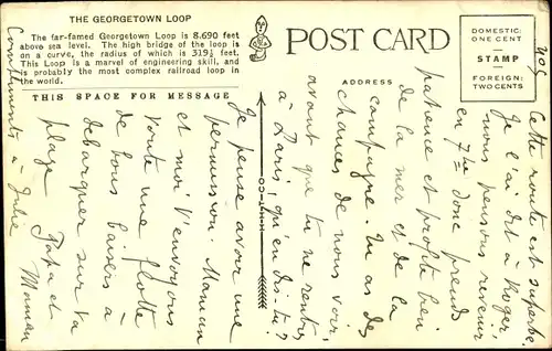 Ak Colorado USA, Schleife in der Nähe von Georgetown