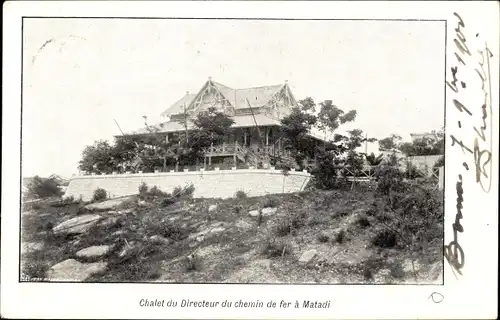 Ak Matadi RD Congo Zaire, Chalet des Eisenbahndirektors