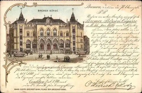 Litho Hansestadt Bremen, Blick auf die Börse