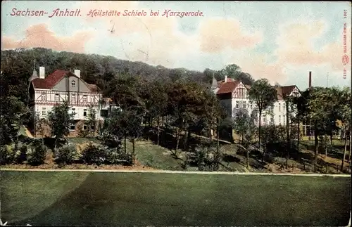 Ak Harzgerode im Harz, Blick zur Heilstätte Schielo