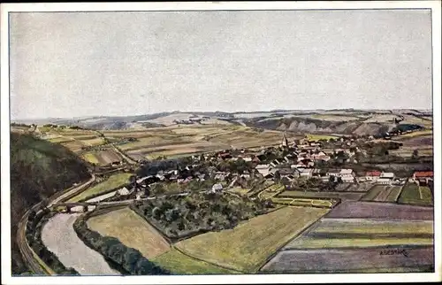 Künstler Ak Sestak, A., Kácov nad Sázavou Mittelböhmen, Totalansicht