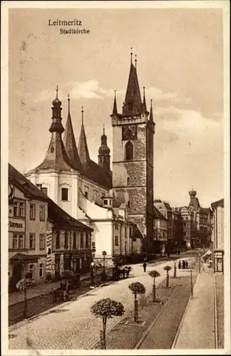 Ak Litoměřice Leitmeritz Reg. Aussig, Stadtkirche