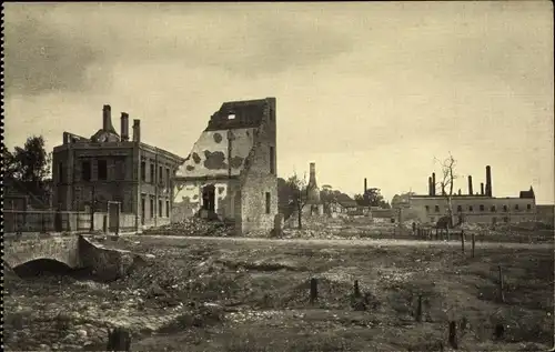 Ak Jelgava Mitau Lettland, Lilienfeldstraße, Kriegszerstörungen, I. WK