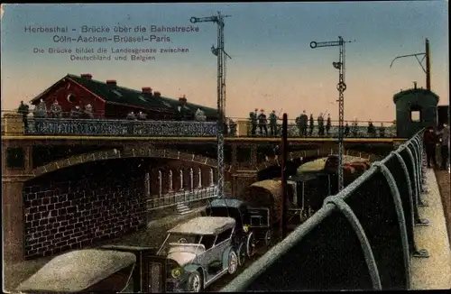 Ak Herbesthal Lontzen Wallonien Lüttich, Brücke über die Bahnstrecke Köln, Aachen, Brüssel, Paris
