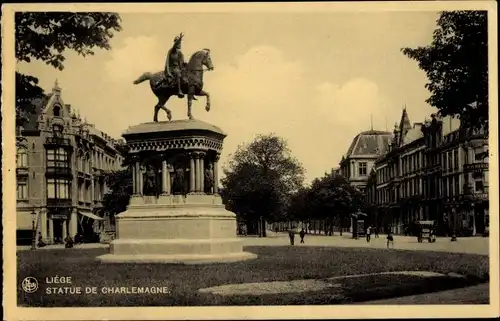 AK Lüttich Lüttich Wallonien, Statue von Karl dem Großen