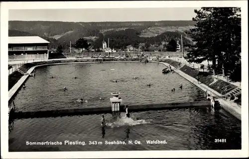 Ak Markt Piesting Niederösterreich, Waldbad