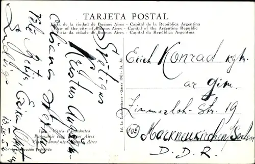 Ak Buenos Aires Argentinien, Panoramablick