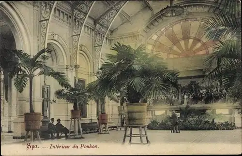 Ak Spa Wallonien Lüttich, Inneres von Pouhon