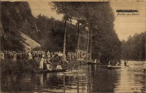 Ak Hotton Wallonien Luxemburg, Les Bains, Ruderboote