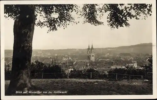 Ak Winterthur Kt. Zürich Schweiz, Gesamtansicht, Blick von der Hochwacht