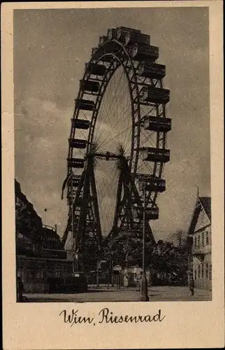 Ak Wien 2, Blick auf das Riesenrad im Prater, Hippodrom