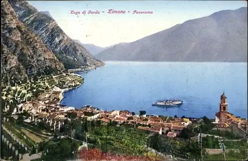 Ak Limone Lombardia, Lago di Gardo, Panorama, Ort am See