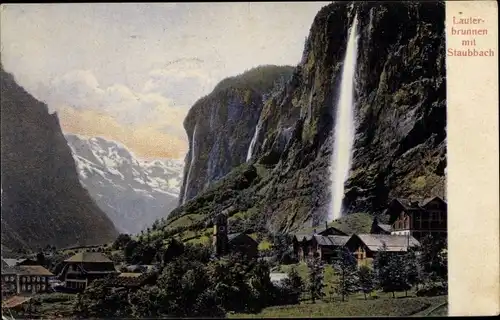 Ak Lauterbrunnen Kanton Bern, Staubbach