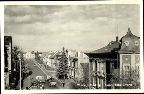 Ak Woldegk in Mecklenburg, August Bebel Straße