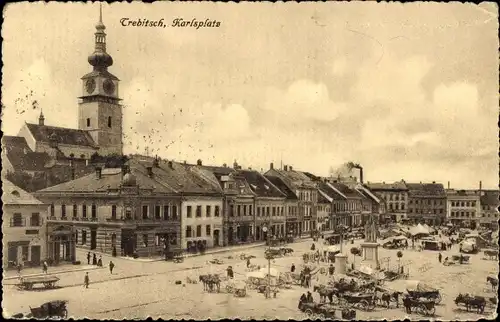 Ak Třebíč Trebitsch Region Hochland, Karlsplatz