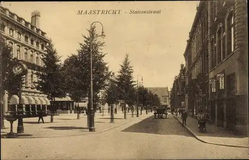 Ak Maastricht Limburg Niederlande, Stationstraat